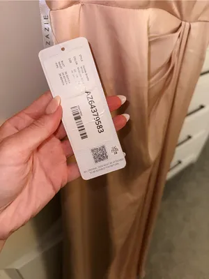 Azazie Champagne Satin Slip Dress with Twist Detail thumbnail 4
