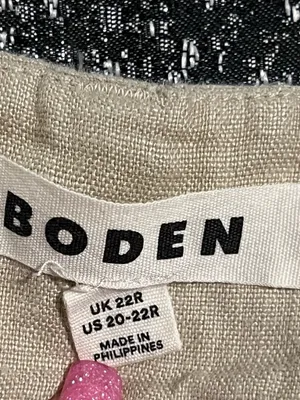 Womens sz20-22R Boden 100% Linen wide leg capri pants 24" inseam thumbnail 8