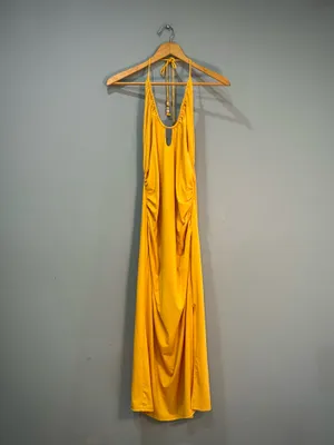 Yellow H&M Halter Dress Size M NWT thumbnail 4