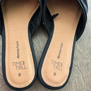 Time and Tru Women's Slip on Woven Twist Black Dress Mules Flats Size 8 thumbnail 7
