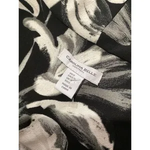 Carolina Belle Montreal Floral Open Front Blazer Jacket Black White S thumbnail 5
