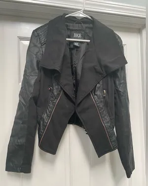 Like new medium black leather jacket with rose gold hardware thumbnail 1