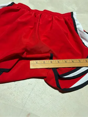 Nike Women’s Red Running Shorts with White Trim medium thumbnail 3