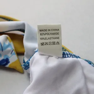 Yellow Floral Padded Halter Tie‎ Knot Boho Swim Sports Bra Bikini Top L Large thumbnail 7