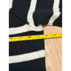 Aerie‎ Striped Polo Sweater Womens M Oversized Black White Knit V-Neck Pullover thumbnail 6