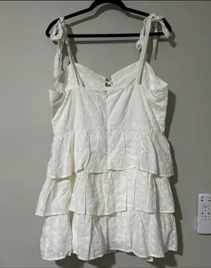 Petal & Pup CELESTE RUFFLE MINI DRESS - WHITE Size XL thumbnail 5