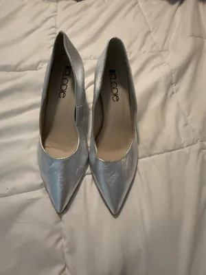 Elodie silver block pointy toe heels thumbnail 3
