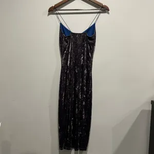 Vintage 90s Y2K Charlotte Russe Crushed Velvet Maxi Slip Dress XS thumbnail 5