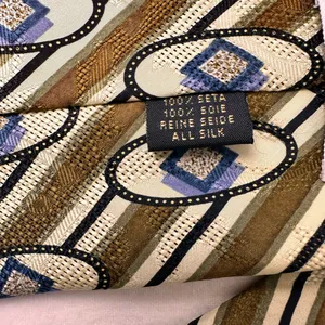 Mr. Eddie Wilmette Zanzara Men's Silk Tie Vintage Geometric Multicolor Necktie thumbnail 7