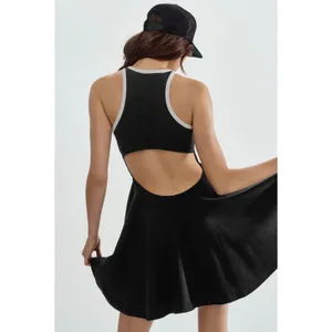 Daily Practice Anthropologie Cutout Fit and‎ Flare Dress Small Black Ribbed Knit thumbnail 5
