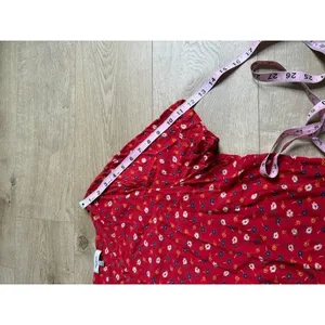 EUC Women Madewell Novel Tie-Front Top floral Prairie Posies vneck viscose sz XL thumbnail 8