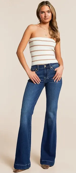 NWT 7 for all mankind Dojo Y2K flare leg trouser jeans 30” thumbnail 1