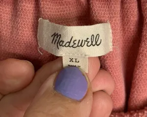 Madewell Ivy Textured Thread Knit Top Mauve Cap Sleeve Pullover W-497 Sz XL thumbnail 5