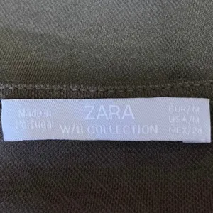Zara Women's Green Short Sleeve Boat Neck Ruched Cropped Blouse Top Size M thumbnail 3