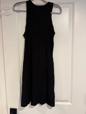 Reformation Black Mel Ribbed Knit Crewneck Bodycon Tank LBD Mini Dress Medium thumbnail 6