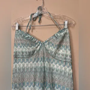 Wild Fable XL Blue Pastel Crochet Halter Midi Dress Boho Beach thumbnail 6