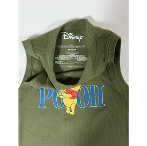 Disney Olive Green Winnie the Pooh Graphic Tank Top Tee T-Shirt Blouse Cami Camisole Size M 🍯✨ thumbnail 6