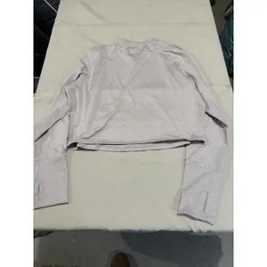 Old Navy CozeCore Long Sleeve Cropped Rib Paneled Active Top‎ Moon Mist Beige XL thumbnail 7