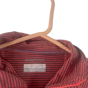 Columbia Women's Size Medium Pink Grey Striped‎ Half Zip Sweater thumbnail 4