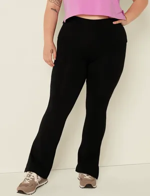 PINK Victoria’s Secret Black Foldover Flare Yoga Pants thumbnail 1