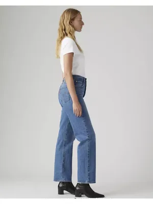 New Levi's 32x27 Premium Ribcage Straight Ankle Women's Jeans Dance Around thumbnail 3