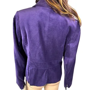 Apostrophe Women's Purple Velvet Blazer Black‎ Lace Sz 6P color purple NWT thumbnail 2