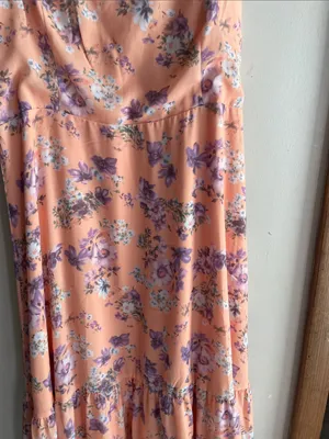 Lulus Started With a Kiss Orange Floral Print Tie-Strap Tiered Dress thumbnail 5