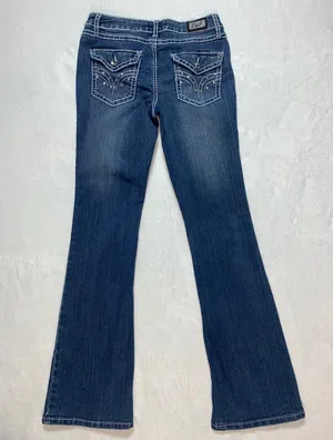 Earl Jean blue embellished bootcut low rise size 5 womens thumbnail 4