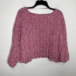 Free People Good Day Pullover pink white knit sweater boxy oversized‎ fit small thumbnail 7