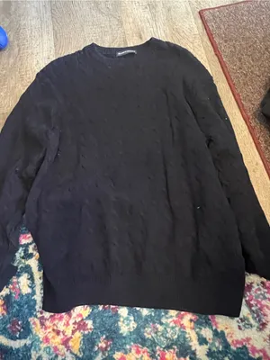 Brandy Melville navy Cable-Knit Crewneck Sweater thumbnail 4