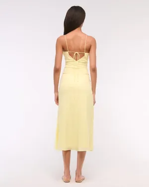 Abercrombie Tie-Back Sheer Slip Midi Dress thumbnail 3