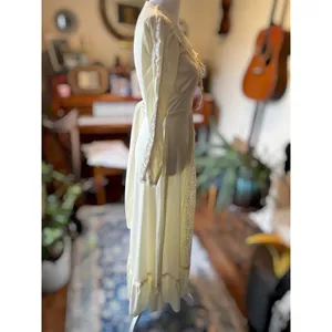 1970s Cream Prairie Dess Style Wedding Dress thumbnail 5