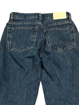 Everlane 90’s Cheeky High Rise Waist Denim Blue Straight Leg Jeans 24 Barrel thumbnail 5