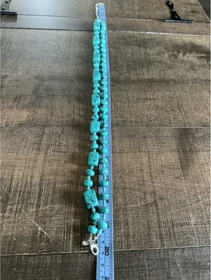 Southwestern Double Strand Turquoise Howlite Magnesite Beaded Statement thumbnail 2