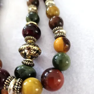Vintage Multicolor Beaded Necklace Classic Retro Jewelry thumbnail 6
