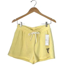 Love Streak Pull On Sweat-pant Material Shorts Embroidered Pale Yellow Size Larg thumbnail 2