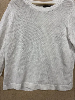 (RFB3) Banana Republic Womens XL Cream Open Back Sweater Crossover Knit Pullover thumbnail 3
