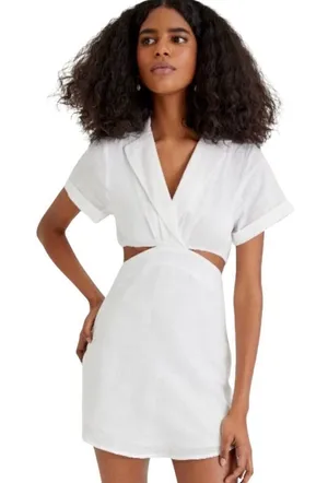 Nordstrom NWT Cider White Cut Out Mini Dress Med thumbnail 1