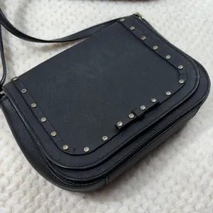 Kate Spade Black Saffiano Leather Rhinestone Embellished Small Crossbody Bag thumbnail 2
