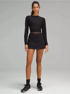 Lululemon black Pace Rival Mid-Rise Skirt with shorts Size 10 thumbnail 3