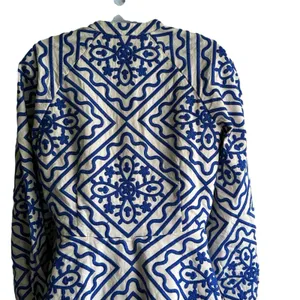 Sézane NWT Alizia Dress Sz 38 Linen Cotton Blend Texuted Embroidered thumbnail 16