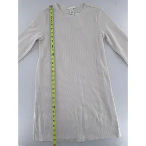 H&M Maternity Mama Long Sleeve Shirt Ribbed Basic Crewneck Minimalist Ivory thumbnail 4