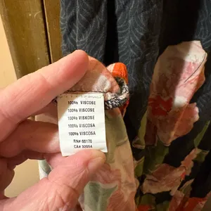 Anthropologie Blank London Tatiana Black & Pink Floral Kaftan Midi Dress thumbnail 8