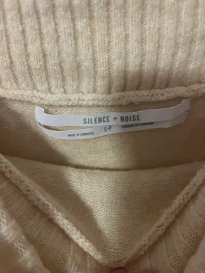 Urban Outfitters Silence + Noise Yellow Knit Woven Off the Shoulder Sweater Top thumbnail 5