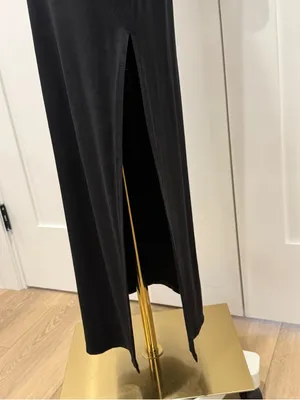 Quince Tencel Tank Maxi Dress Small Black Slit Minimal Vacation Classic Chic thumbnail 7