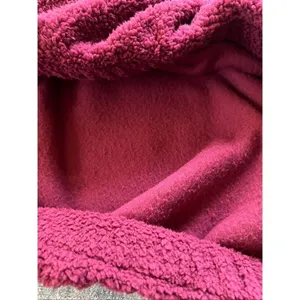 NWT! Loft Deep Wine Burgundy Sherpa Bubble Sweatshirt Medium thumbnail 6