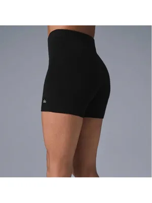 Alo Yoga Scholar Knit High-Waist Cotton Blend Short - Size XS thumbnail 3