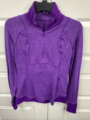 Lululemon Runderful Jacket 1/2 Zip Purple Women’s Pocket Thumbholes 8 outerwear thumbnail 8