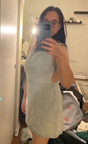 Zara blue denim mini dress thumbnail 6