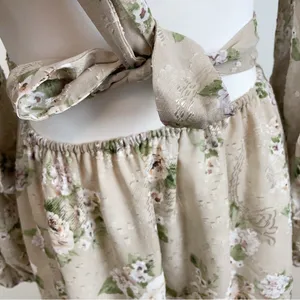 En Saison Calista Cut Out Floral Maxi Dress in Taupe Sage Small thumbnail 4